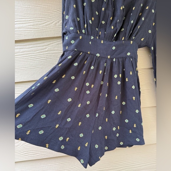 Free People Black and Gold Patterned Romper Size XS - Picture 11 of 15